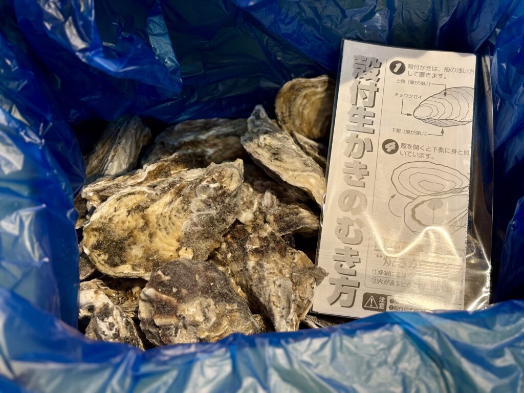 食べチョクで購入した４kgの殻付き冷凍牡蠣