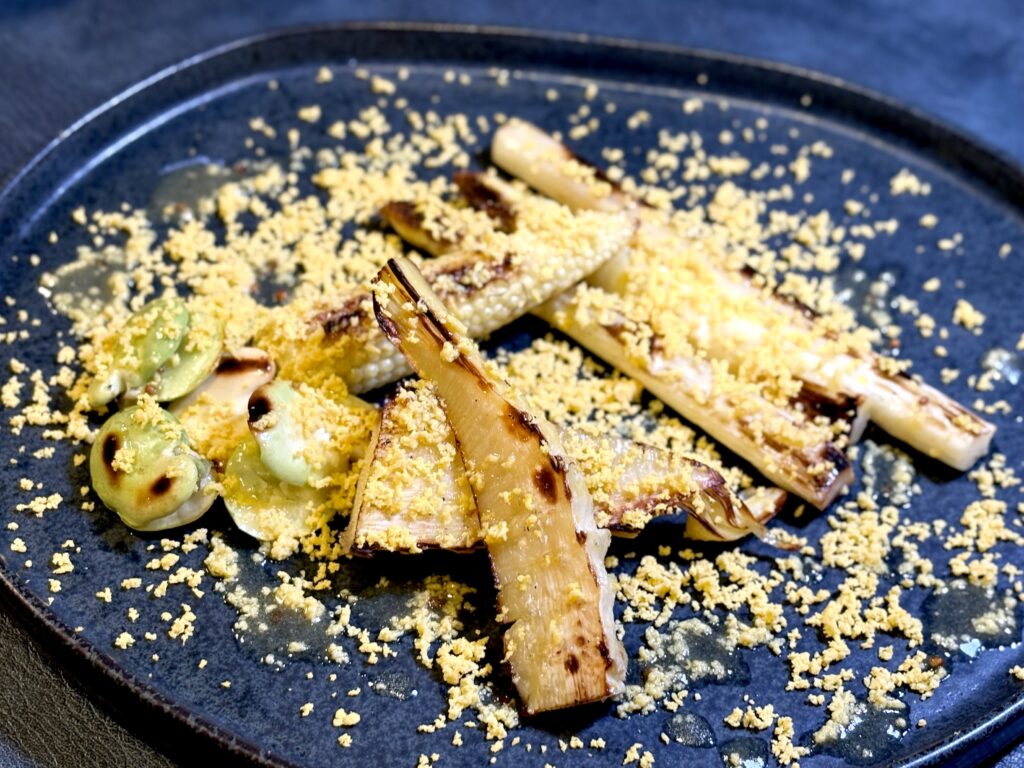 筍、ヤングコーン、そら豆、ホワイトアスパラのグリル