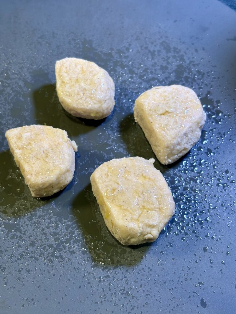 オイルを振った鶏むね肉ナゲットの表面状態