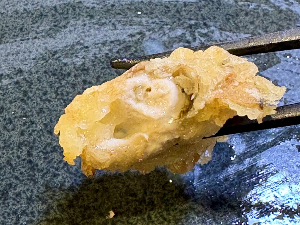 牡蠣の天ぷらの断面