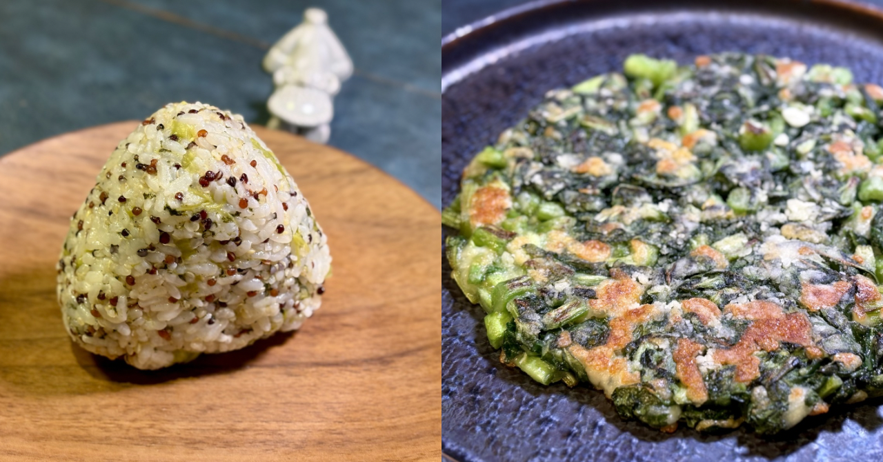 ケールおむすびとケールチーズガレット｜キヌアご飯とモッツァレラのケール主食レシピ