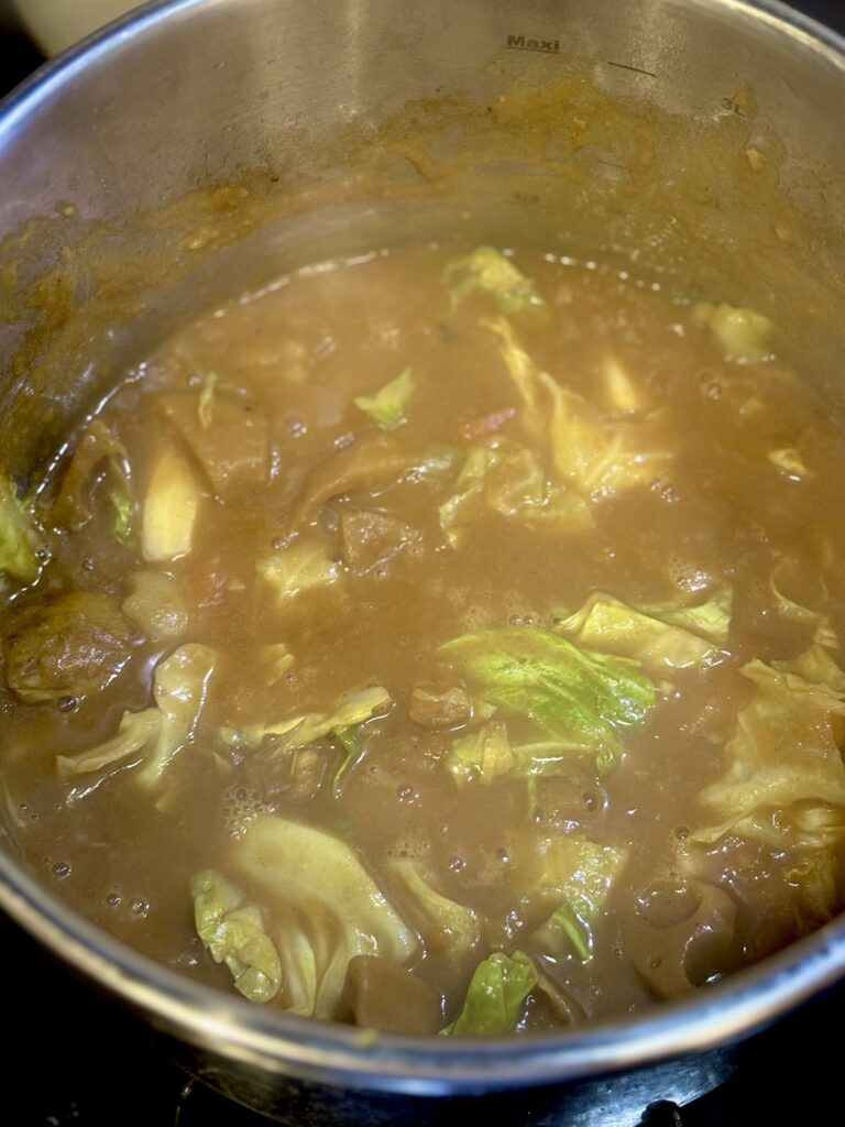 春キャベツと根菜の魚だしカレー