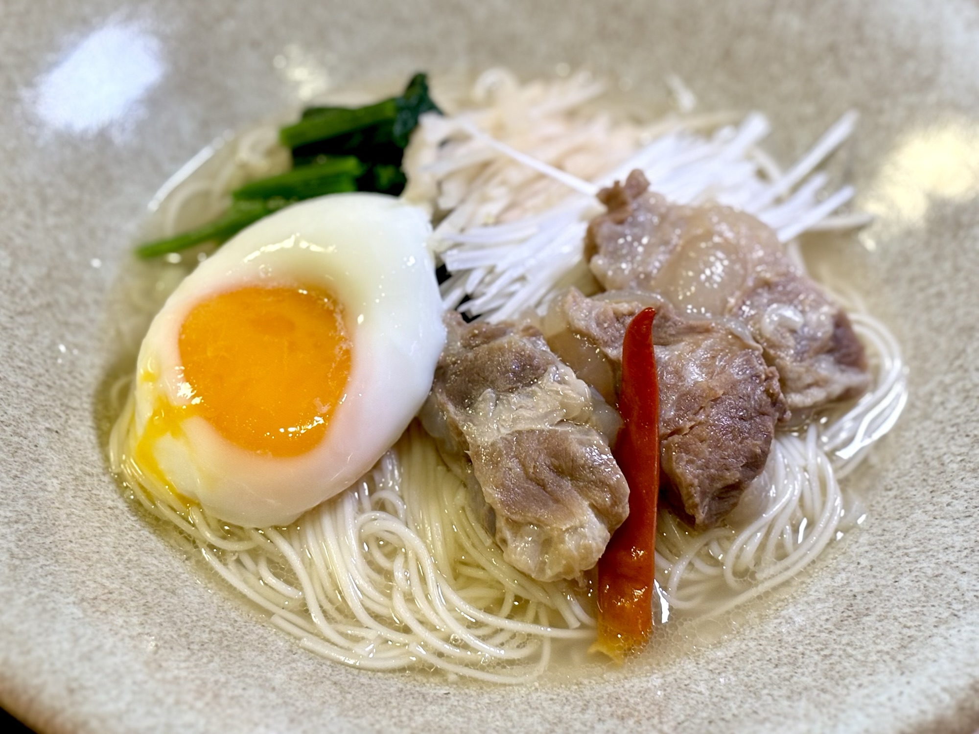 初夏ネギと新生姜のソーキにゅうめん